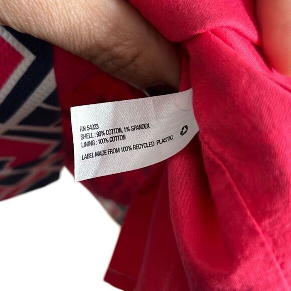 Gap Geometric Sleeveless Fit & Flare Mini Dress Red Black Size 4 - Picture 6 of 8